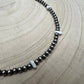 4mm White Buffalo and Sterling Pearl Choker - 14 inch