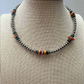 4mm Sterling Pearl and genuine turquoise and spiny choker - 14 inch