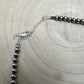 4mm Sterling Pearl and genuine turquoise and spiny choker - 14 inch