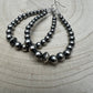 Sterling pearl graduated earrings - 2 1/2 inch drop - Very popular!