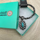 Western Faux Pearl and Concho with Faux Turquoise Stretch Bracelet - 6 inch