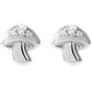 STERLING SILVER .05 CTW NATURAL DIAMOND MUSHROOM EARRINGS