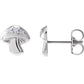 STERLING SILVER .05 CTW NATURAL DIAMOND MUSHROOM EARRINGS