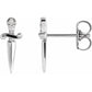 STERLING SILVER .025 CTW NATURAL DIAMOND DAGGER EARRINGS