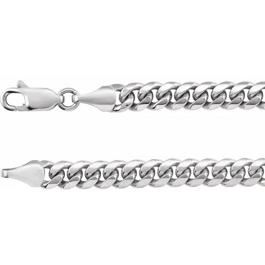 STERLING SILVER 5 MM MIAMI CUBAN CURB 8 CHAIN