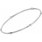 STERLING SILVER 1/4 CTW NATURAL DIAMOND BEZEL-SET BANGLE 8 BRACELET