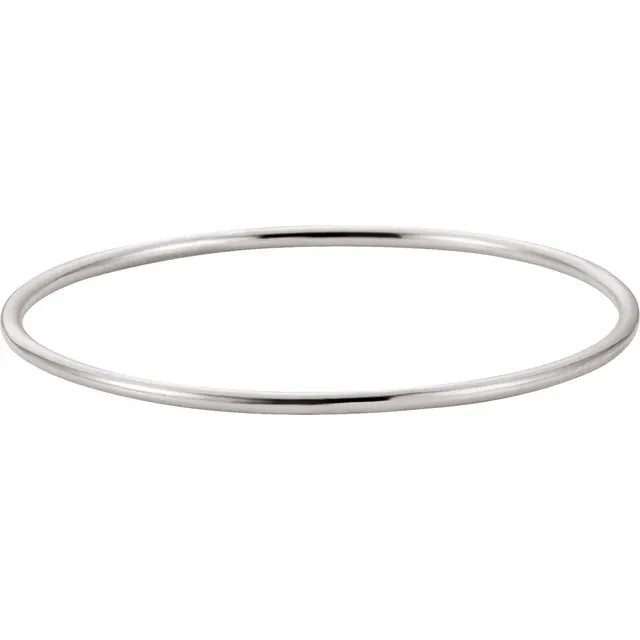 STERLING SILVER 2.5 MM BANGLE 8 BRACELET