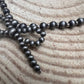Faux Bow Necklace with Faux 5mm Pearls - 18 inch