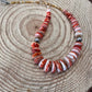 Graduated Orange Spiny oyster necklace - 22 inch