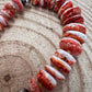 Graduated Orange Spiny oyster necklace - 22 inch