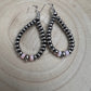 Smaller Sterling SAUCER Silver Pearls earrings teardrop and pink conch