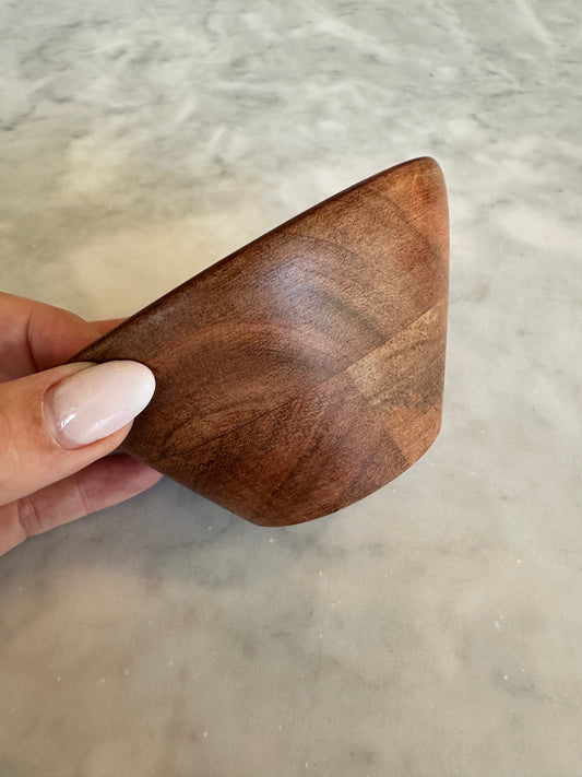 TEAK WOOD SMALL SERVING BOWLS - SET OF 2 OR 4