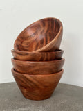 TEAK WOOD SMALL SERVING BOWLS - SET OF 2 OR 4