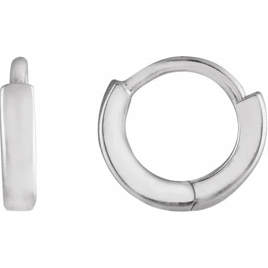 STERLING SILVER HINGED 8 MM HOOP EARRINGS