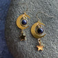 STARLIT CRESCENT EARRINGS WITH BLUE SANDSTONE