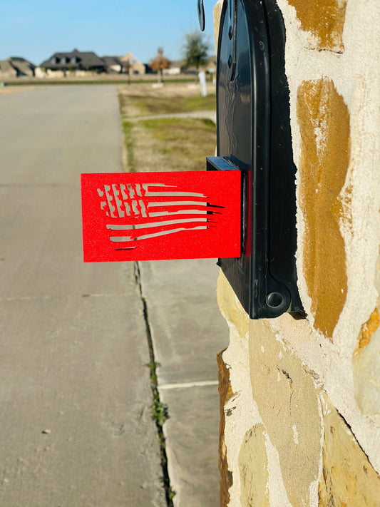 TATTERED FLAG MAILBOX FLAG - RUGGED & DURABLE FOR STONE & BRICK