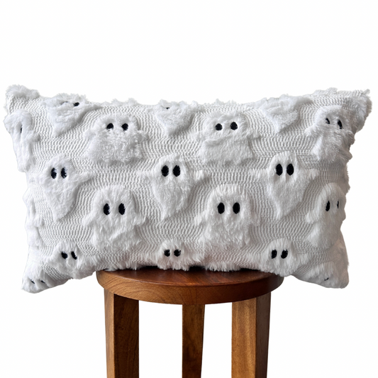 SPOOKY GHOST LUMBAR PILLOW COVER