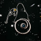 MILKY WAY NECKLACE - SPIRAL SILVER PENDANT WITH LABRADORITE