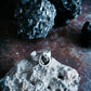 CHUNKY TEARDROP RAW METEORITE RING IN SILVER