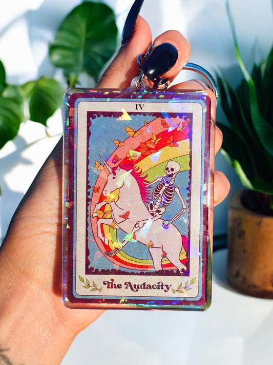 THE AUDACITY HOLOGRAPHIC KEYCHAIN