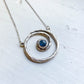 MILKY WAY NECKLACE - SPIRAL SILVER PENDANT WITH LABRADORITE