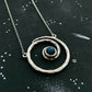 MILKY WAY NECKLACE - SPIRAL SILVER PENDANT WITH LABRADORITE