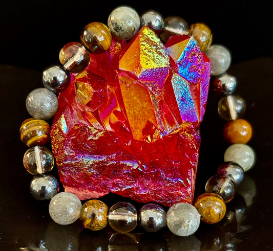 TIGER'S EYE & LABRADORITE PROTECTION BRACELET – STRENGTH, CLARITY & GROUNDING