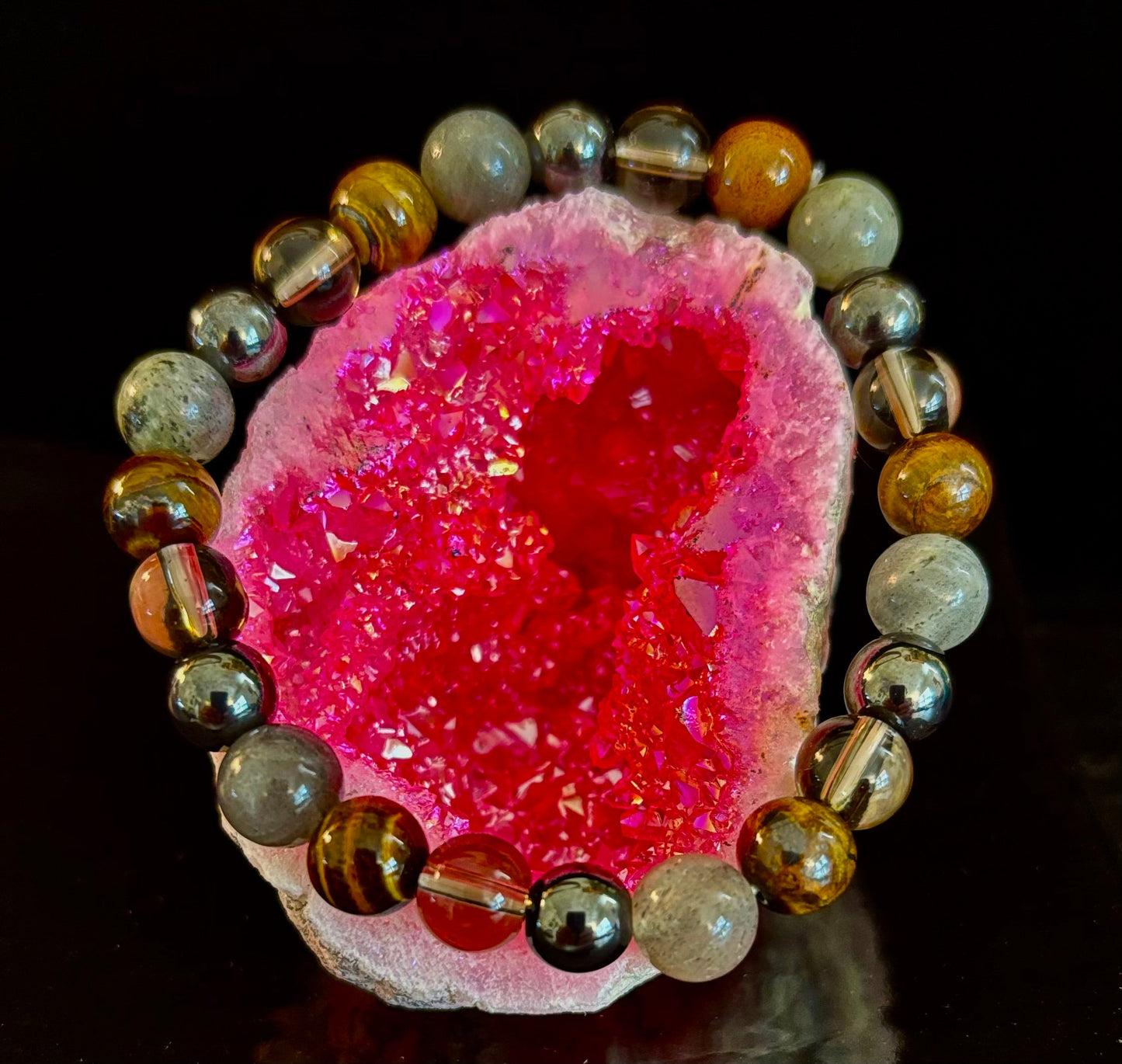 TIGER'S EYE & LABRADORITE PROTECTION BRACELET – STRENGTH, CLARITY & GROUNDING