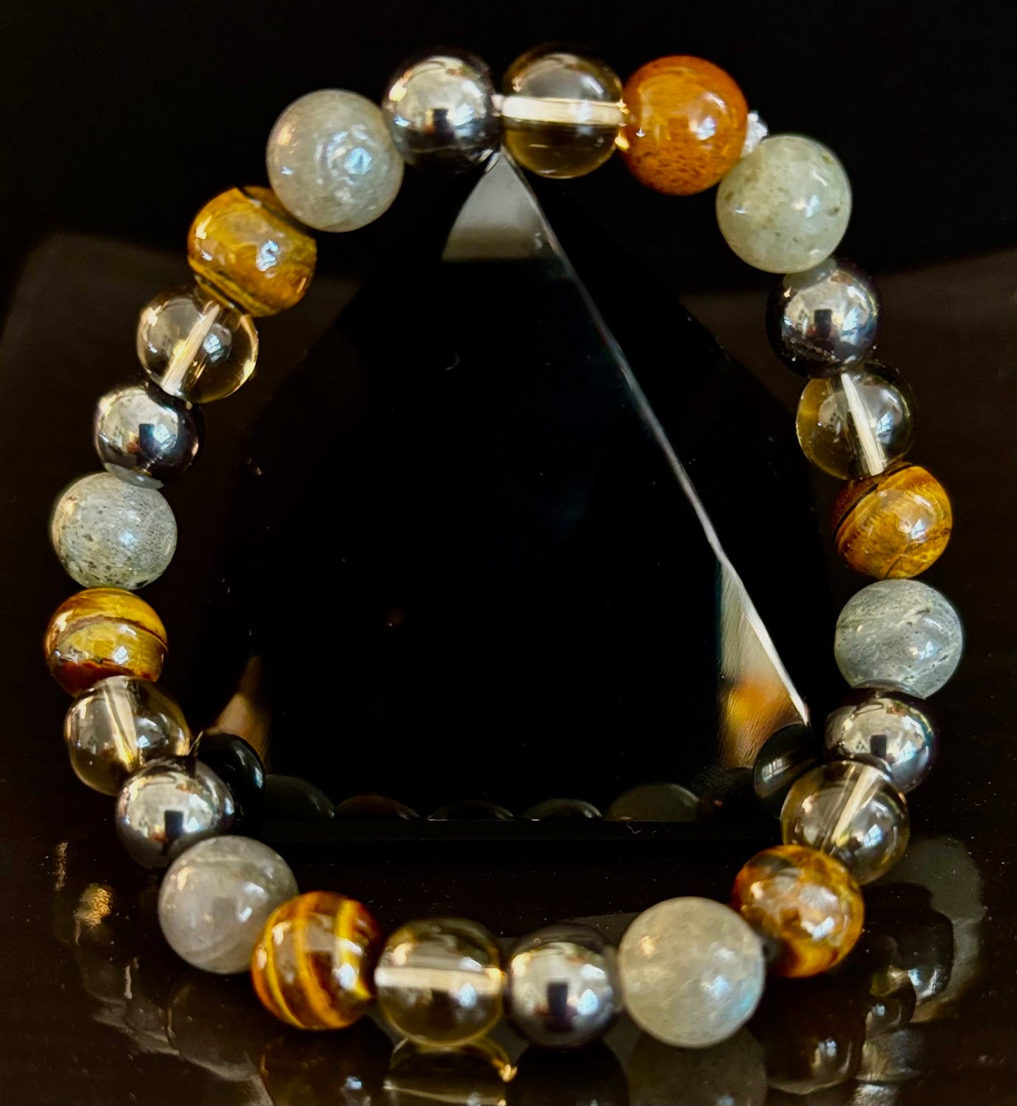 TIGER'S EYE & LABRADORITE PROTECTION BRACELET – STRENGTH, CLARITY & GROUNDING