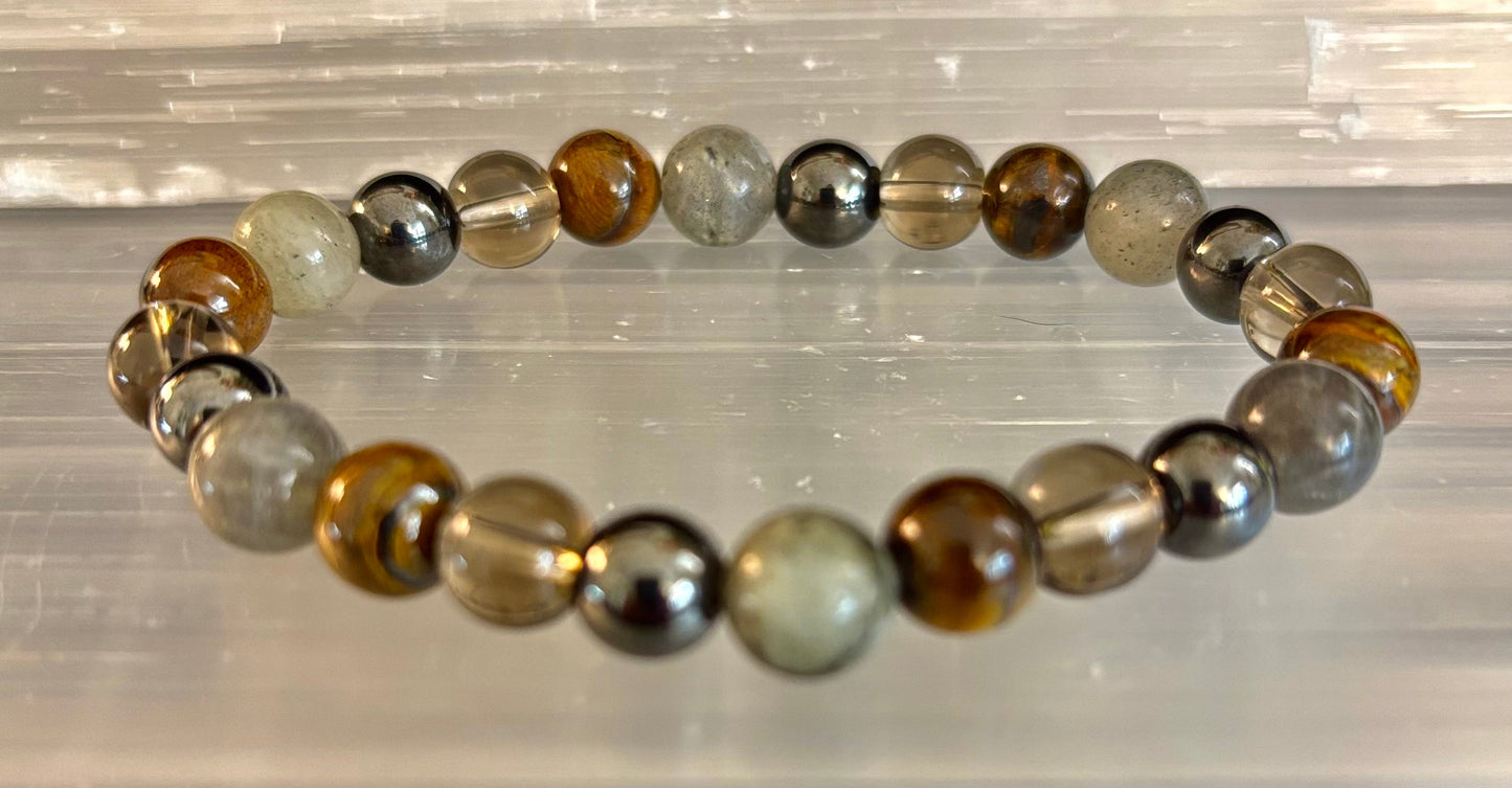 TIGER'S EYE & LABRADORITE PROTECTION BRACELET – STRENGTH, CLARITY & GROUNDING