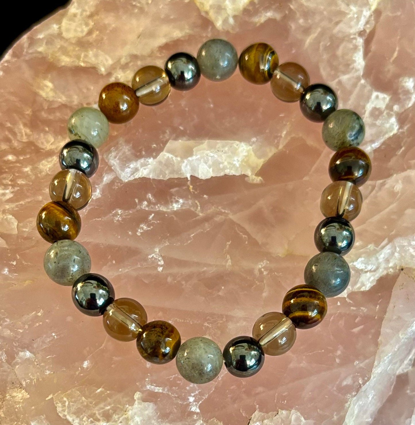 TIGER'S EYE & LABRADORITE PROTECTION BRACELET – STRENGTH, CLARITY & GROUNDING