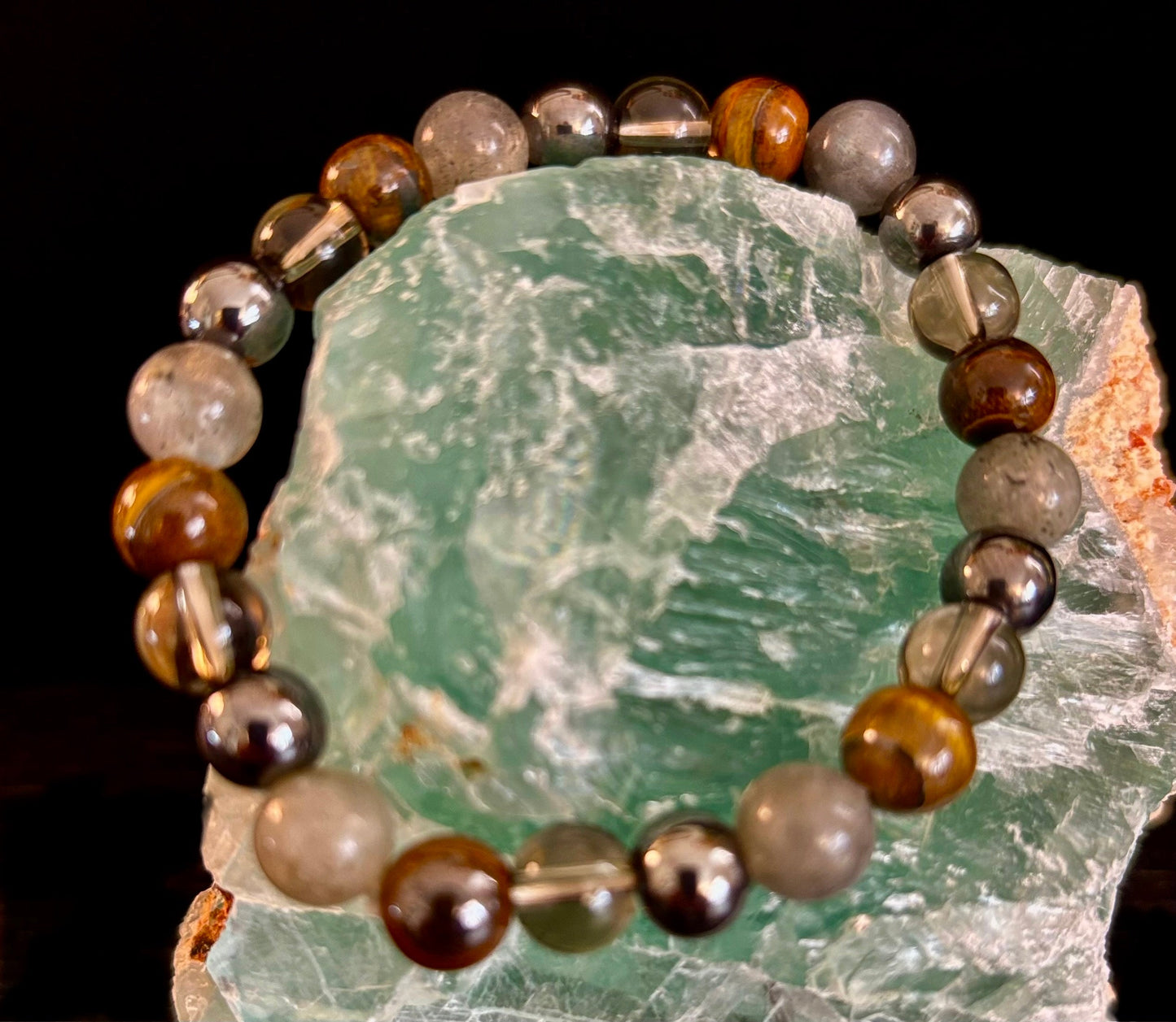 TIGER'S EYE & LABRADORITE PROTECTION BRACELET – STRENGTH, CLARITY & GROUNDING