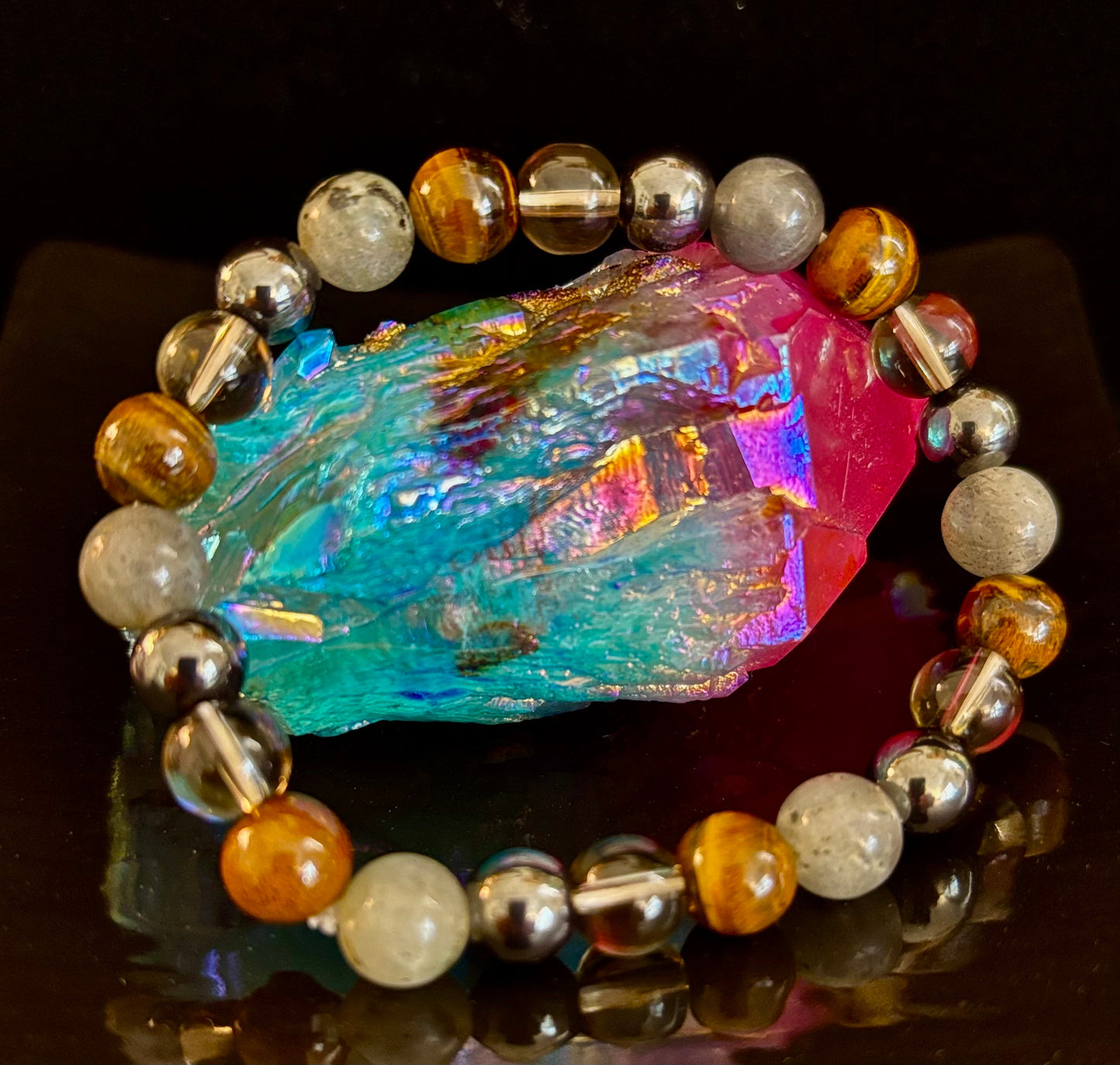 TIGER'S EYE & LABRADORITE PROTECTION BRACELET – STRENGTH, CLARITY & GROUNDING