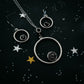 METEORITE JEWELRY SET - CIRCLE NECKLACE AND EARRINGS