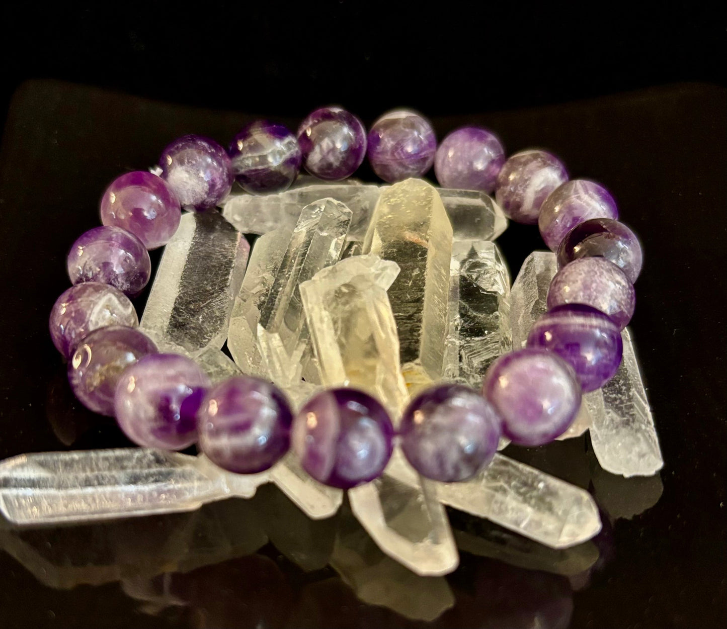 NATURAL AMETHYST HEALING BRACELET – 8MM, 10MM, OR 12MM BEADS