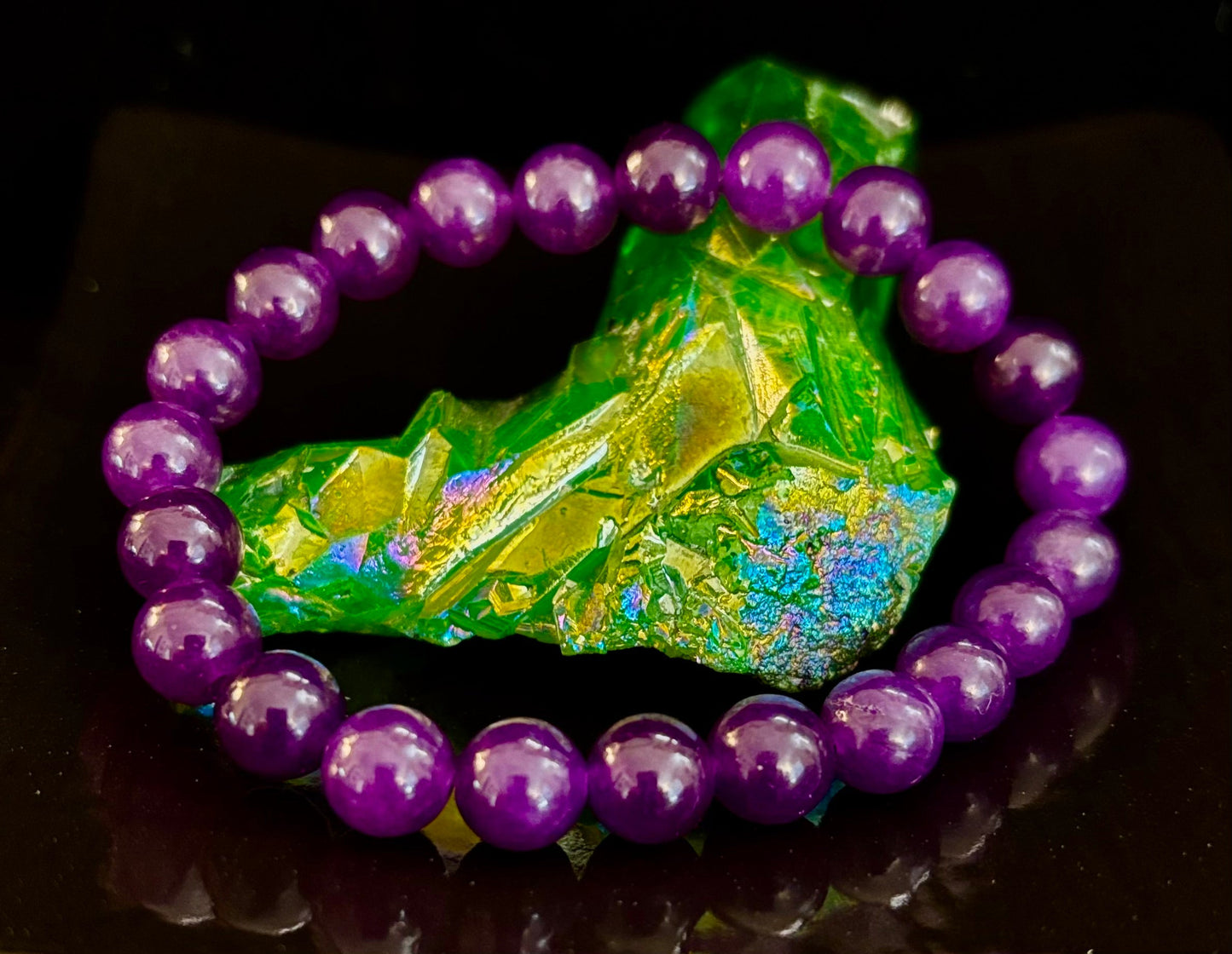 NATURAL AMETHYST HEALING BRACELET – 8MM, 10MM, OR 12MM BEADS