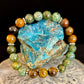 TIGER EYE & AFRICAN TURQUOISE BEADED BRACELET FOR SMALL WRISTS – BOOST CONFIDENCE & COURAGE