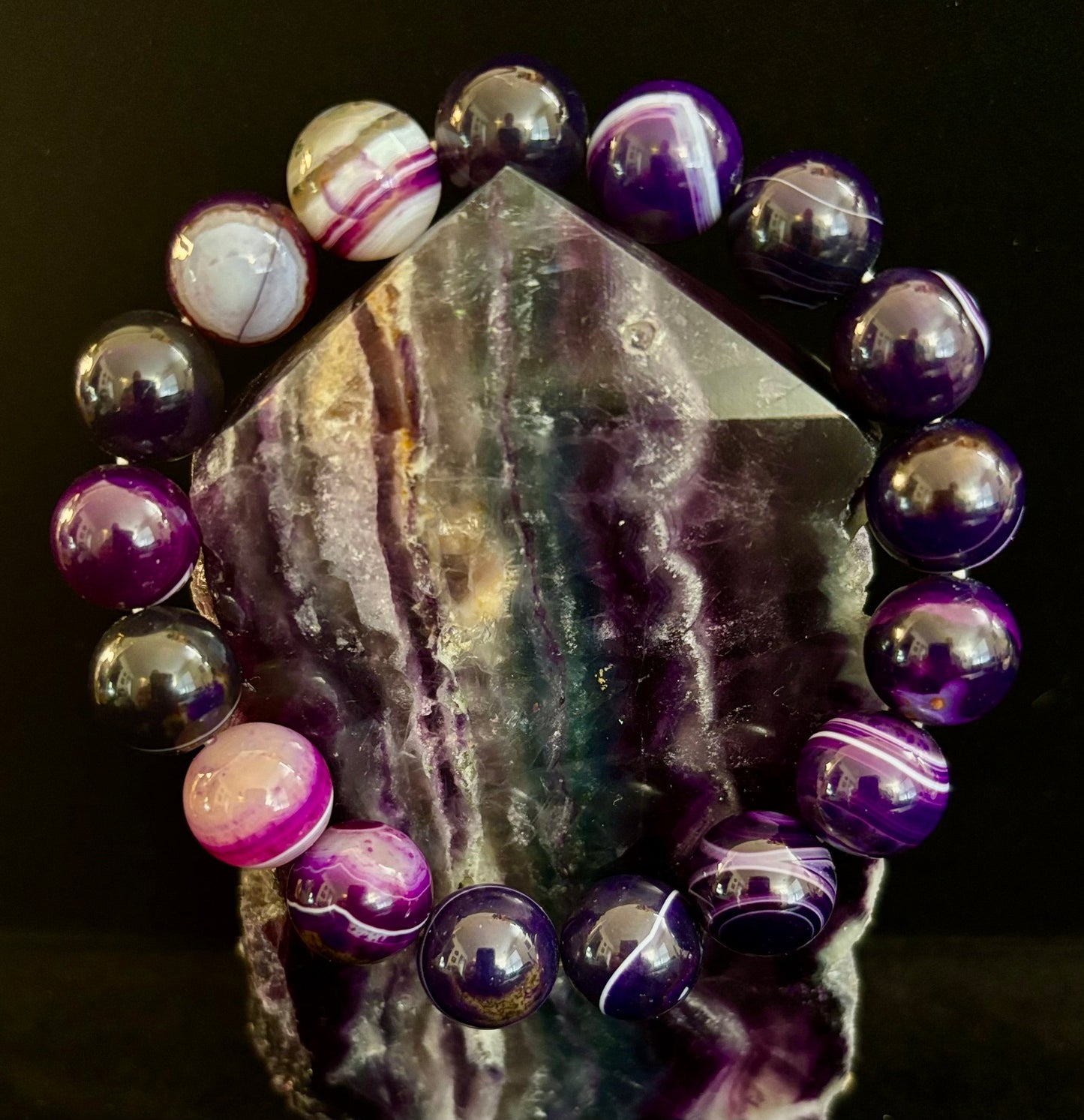 NATURAL AMETHYST HEALING BRACELET – 8MM, 10MM, OR 12MM BEADS