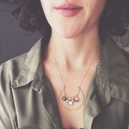 GALILEAN MOONS OF JUPITER STATEMENT NECKLACE