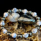WHITE TURQUOISE & HEMATITE ENERGY PROTECTION BRACELET – 8MM BEADS FOR MEDIUM WRISTS