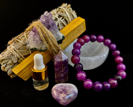 TRANQUILITY & HEALING AMETHYST GIFT BOX – SPIRITUAL BALANCE & PROTECTION SET