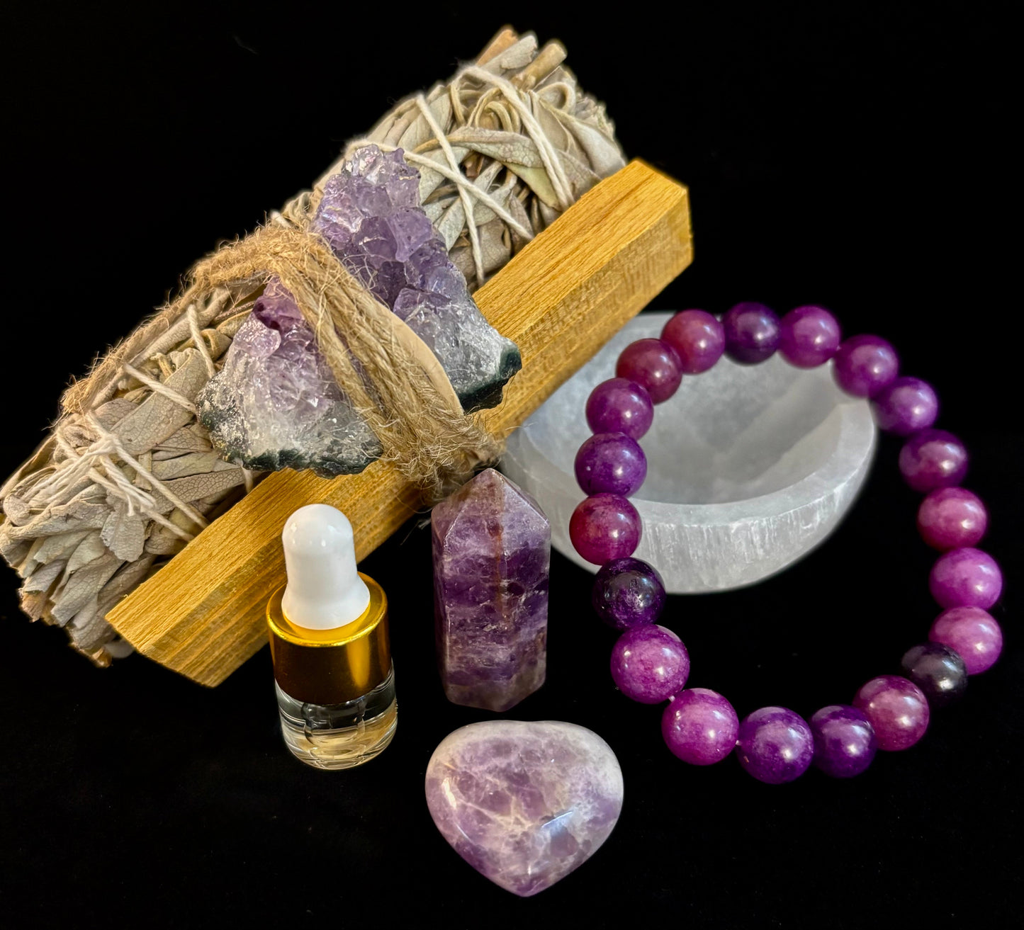 TRANQUILITY & HEALING AMETHYST GIFT BOX – SPIRITUAL BALANCE & PROTECTION SET