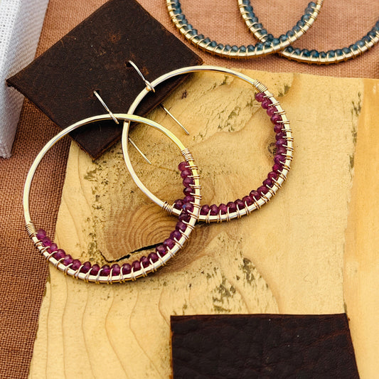 TOURMALINE HOOP EARRINGS
