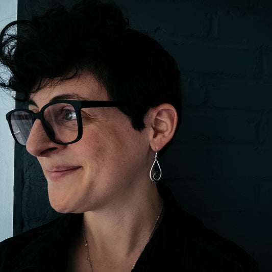 TEARDROP EARRINGS WITH RAW METEORITE