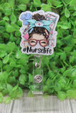 #NURSELIFT MESSY BUN BADGE/ID HOLDER REEL