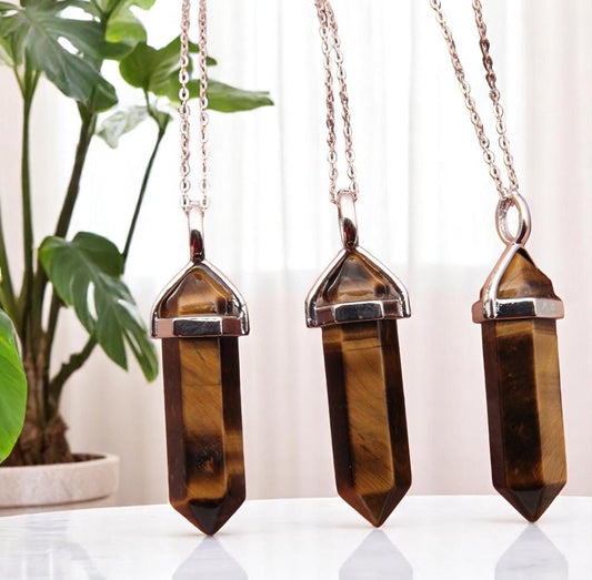 TIGERS EYE POINT NECKLACE