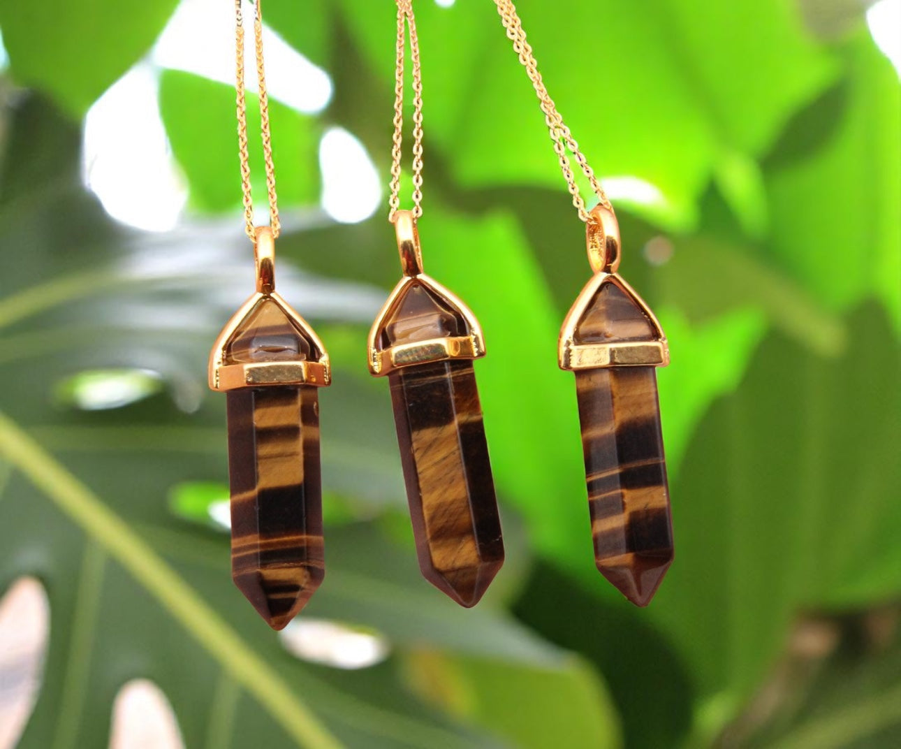 TIGERS EYE POINT NECKLACE