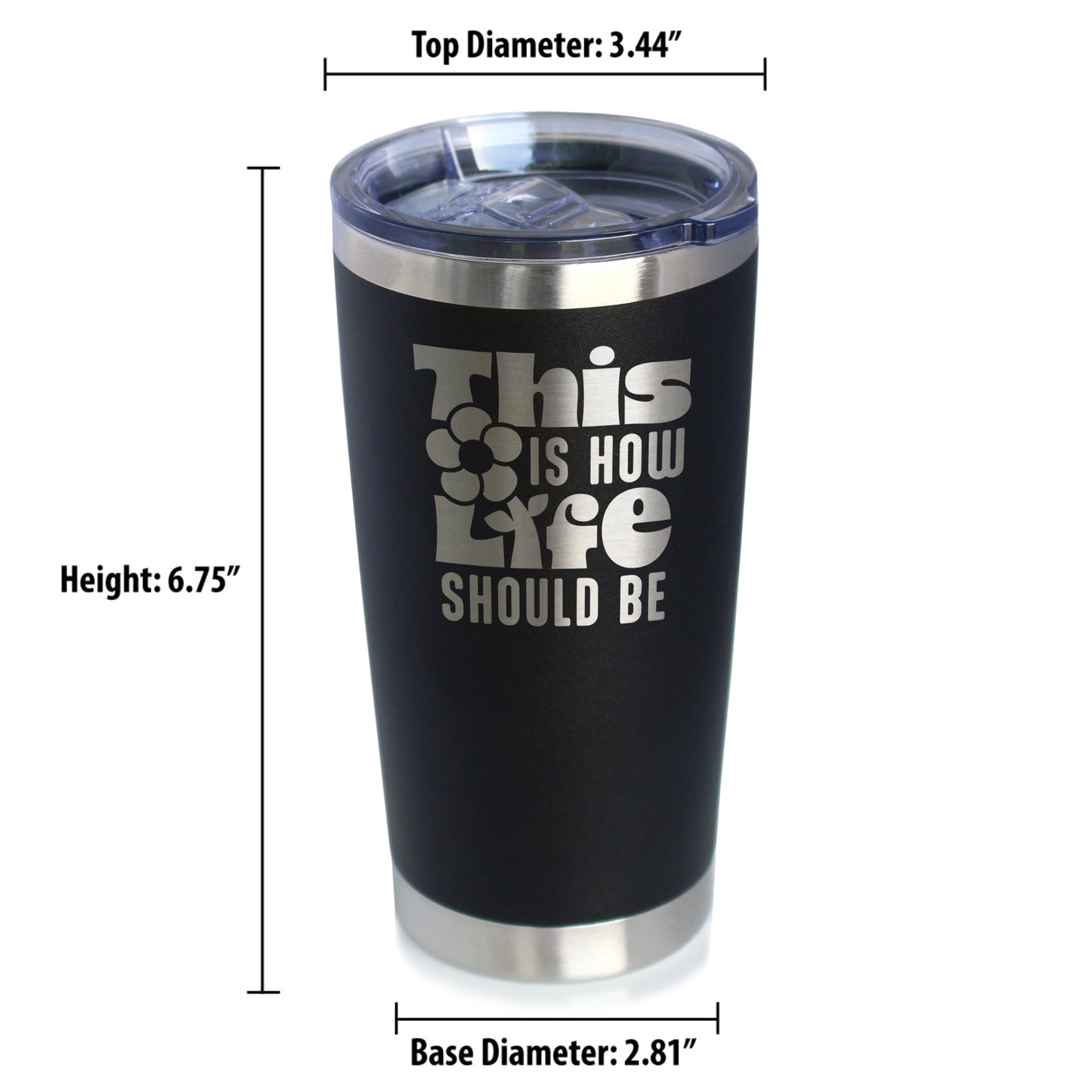 THIS IS HOW LIFE SHOULD BE INSULATED COFFEE TUMBLER WITH SLIDING LID INSPIRATIONAL GIFTS FOR WOMEN 20OZ STAINLESS STEEL TUMBLER