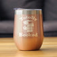 TOTALLY BOOKED - WINE TUMBLER GLASS WITH SLIDING LID - STAINLESS STEEL TRAVEL MUG - UNIQUE READING GIFTS FOR WOMEN AND MEN READERS