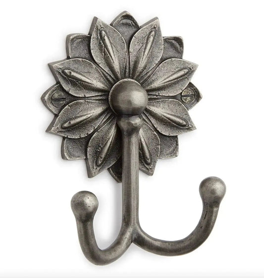 Mid Century Modern Flower Brass Hook